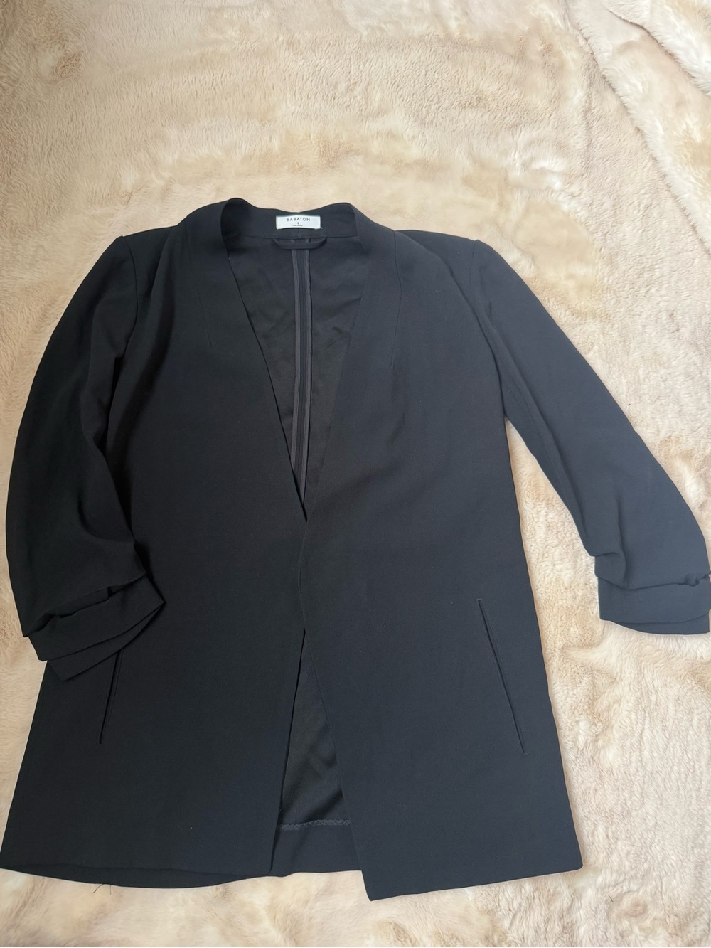 Aritzia Babaton Open-Front Longline Blazer - Black